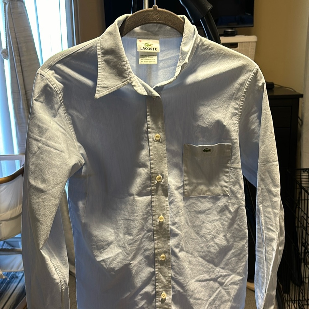 Lacost button down size 36 light blue